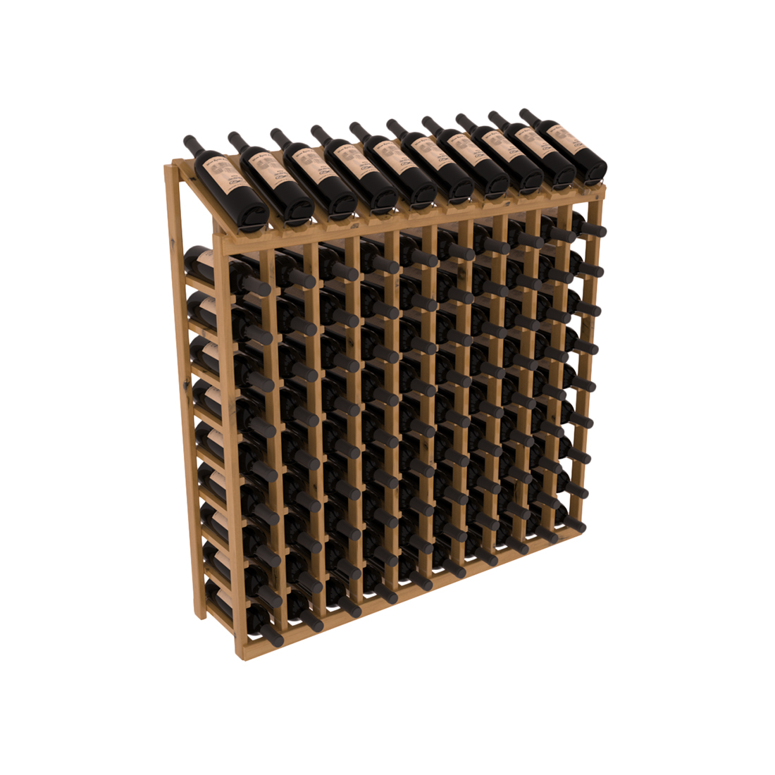InstaCellar 10 Column, 10R Display Top Rack – Alder / Cherry stained