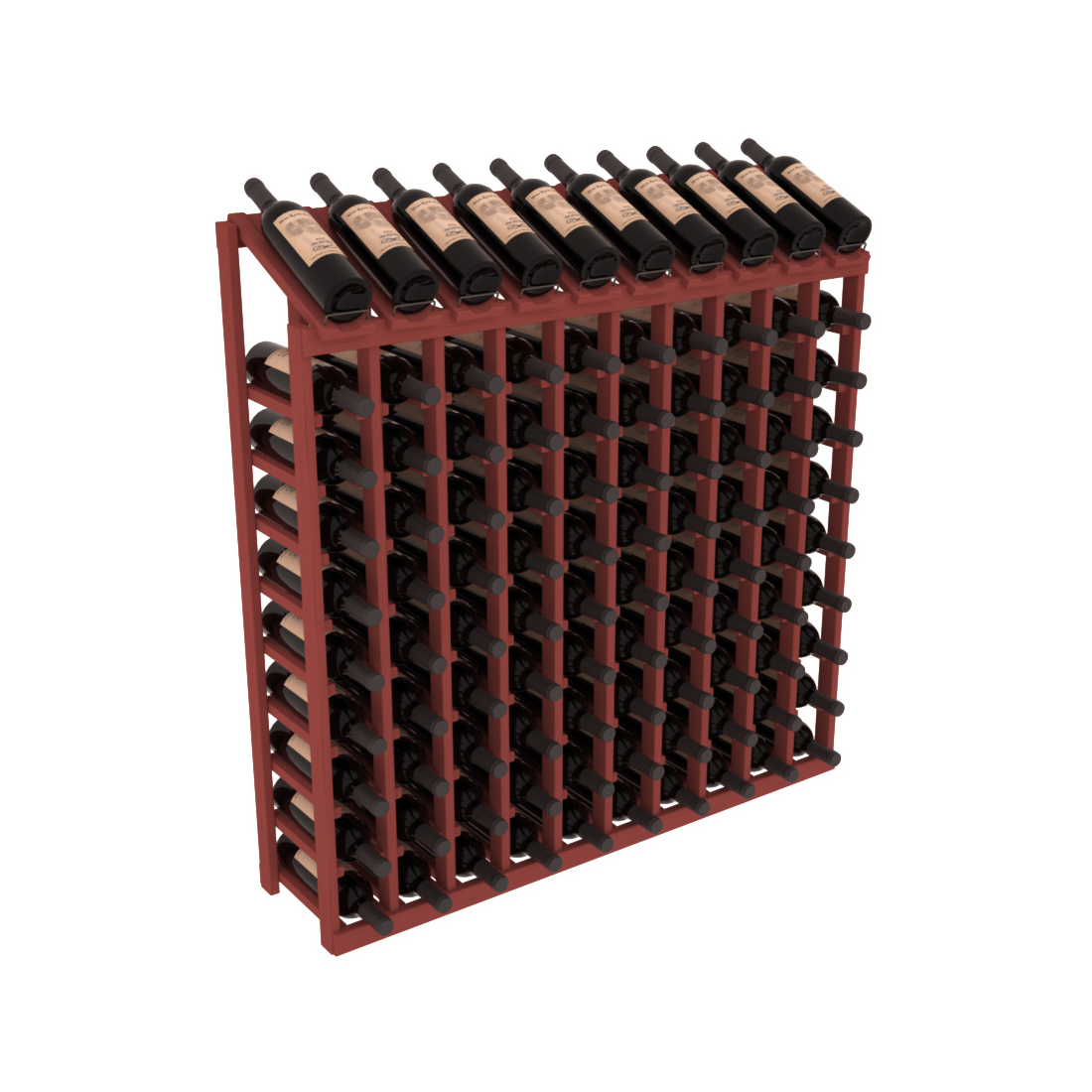 InstaCellar 10 Column, 10R Display Top Rack – Pine / Walnut stained