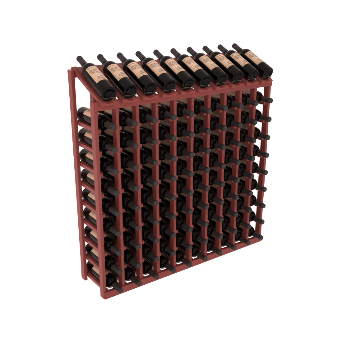 InstaCellar 10 Column, 10R Display Top Rack – Pine / Black stained