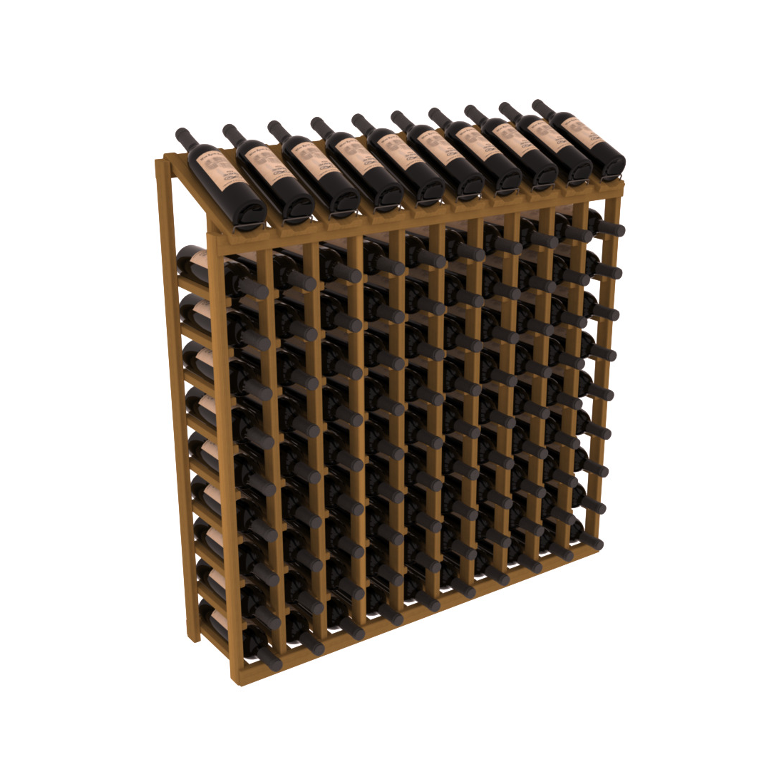 InstaCellar 10 Column, 10R Display Top Rack – Redwood / Oak stained