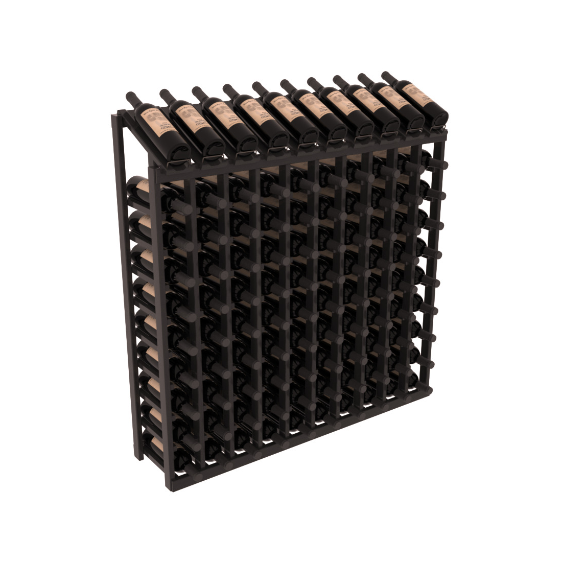 InstaCellar 10 Column, 10R Display Top Rack – Redwood / Greywash stained
