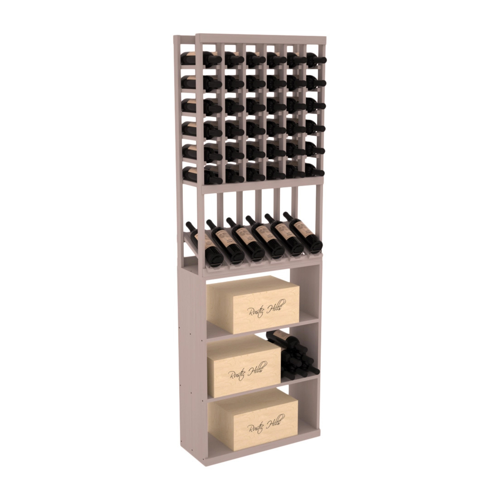 InstaCellar 6 Column High Reveal / Case Bin Combo – Grand Mahogany / Greywash stained
