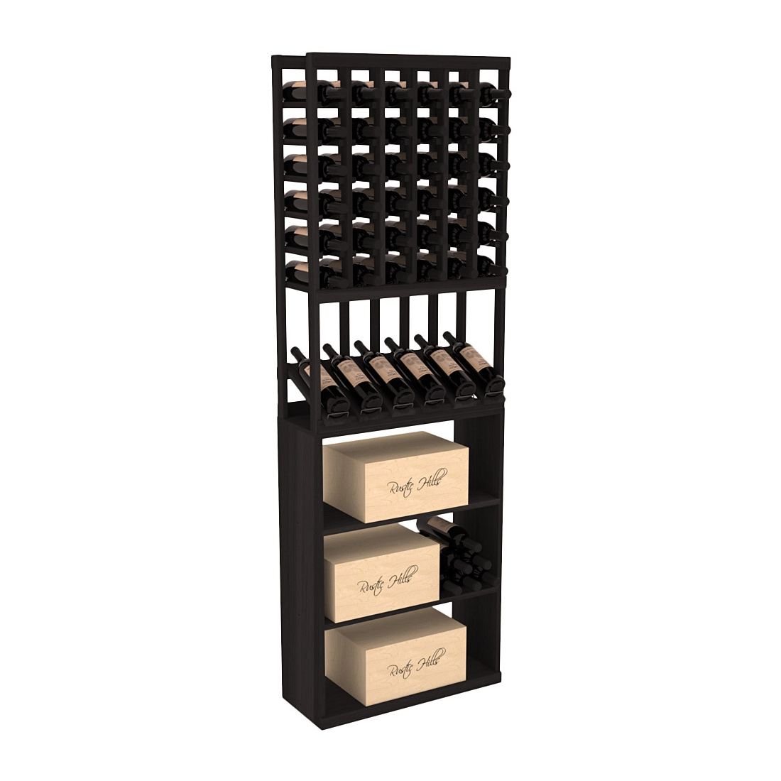 InstaCellar 6 Column High Reveal / Case Bin Combo – Premium Redwood / Black stained