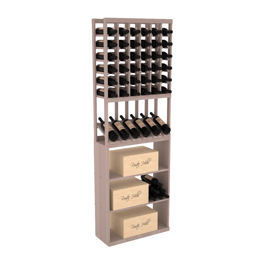 InstaCellar 6 Column High Reveal / Case Bin Combo – Premium Redwood / Greywash stained
