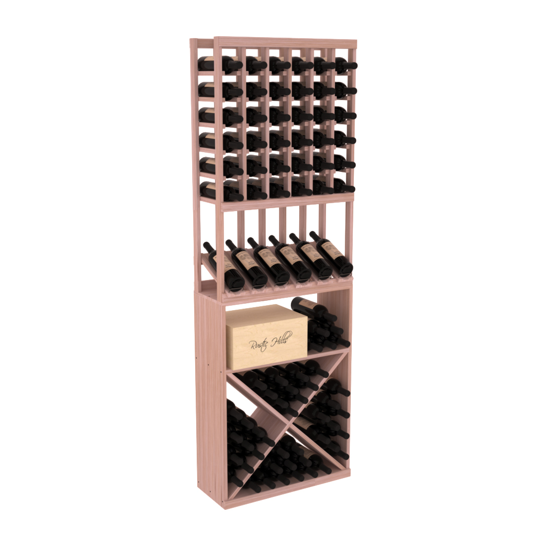 InstaCellar 6 Column High Reveal / X Bin Combo – Grand Mahogany / Unstained