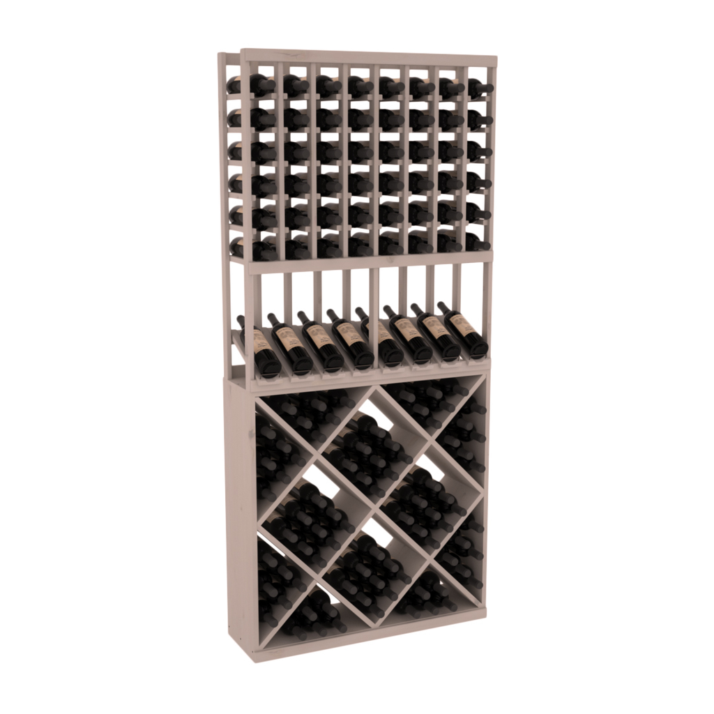 InstaCellar 8 Column High Reveal / 82 Cube Combo – Knotty Alder / Greywash stained