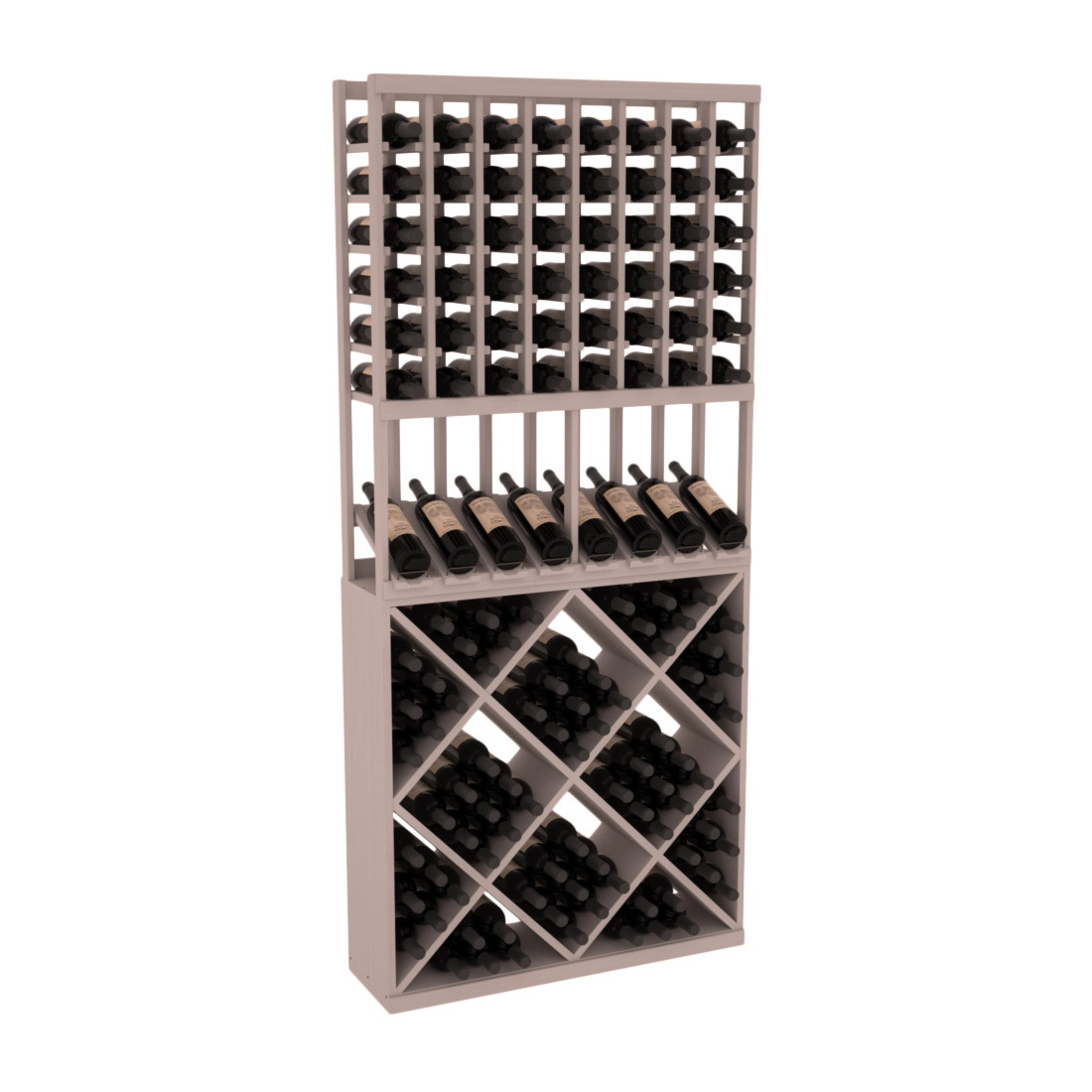 InstaCellar 8 Column High Reveal / 82 Cube Combo – Grand Mahogany / Greywash stained