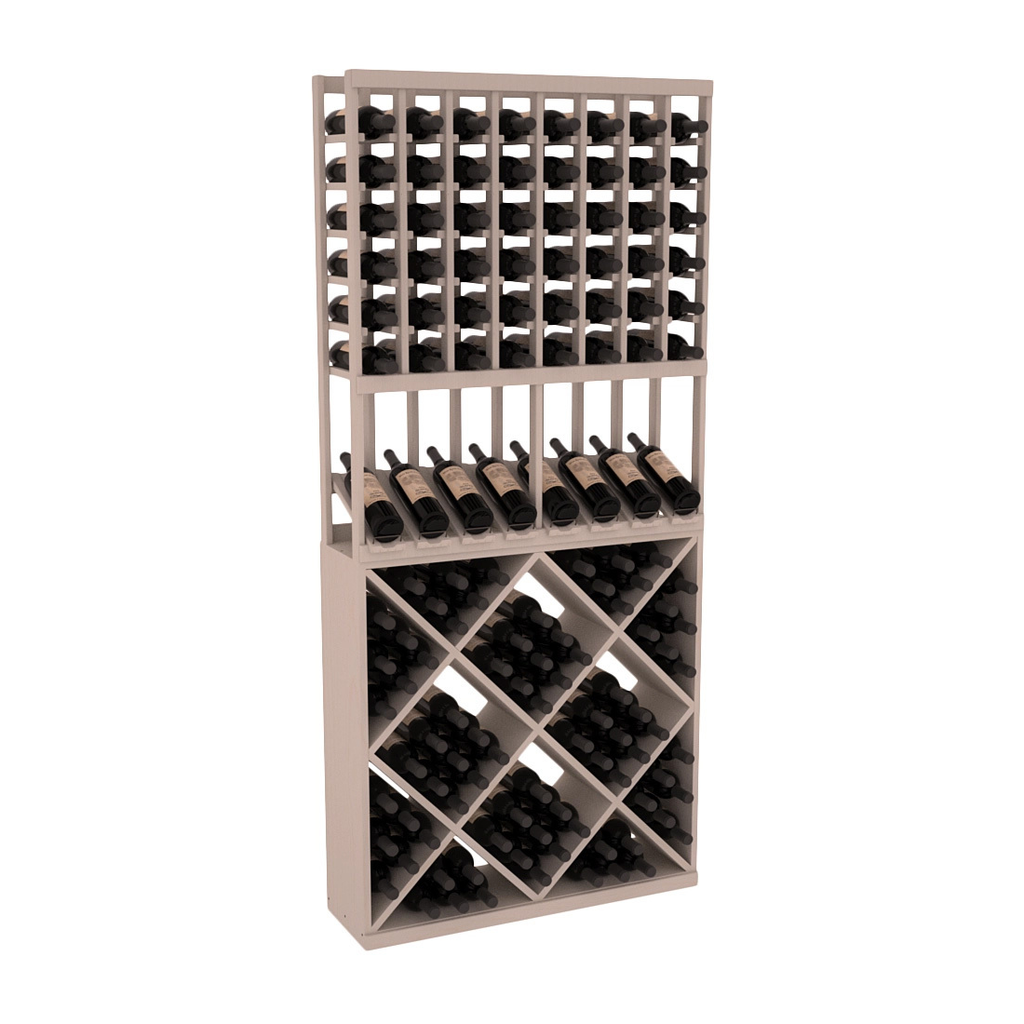 InstaCellar 8 Column High Reveal / 82 Cube Combo – Ponderosa Pine / Greywash stained