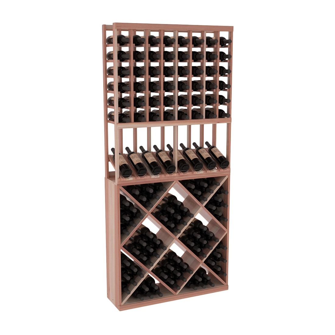 InstaCellar 8 Column High Reveal / 82 Cube Combo – Premium Redwood / Unstained