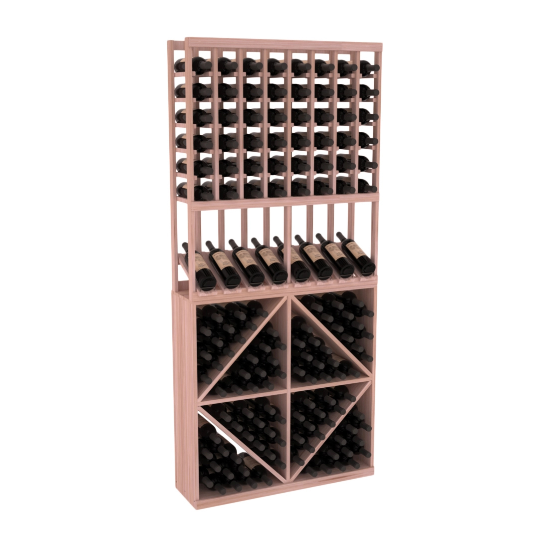 InstaCellar 8 Column High Reveal / 96 Bin Combo – Grand Mahogany / Unstained
