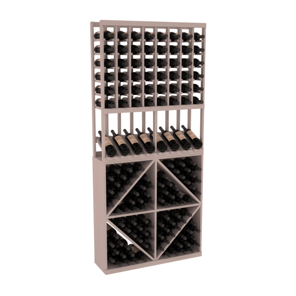 InstaCellar 8 Column High Reveal / 96 Bin Combo – Grand Mahogany / Greywash stained