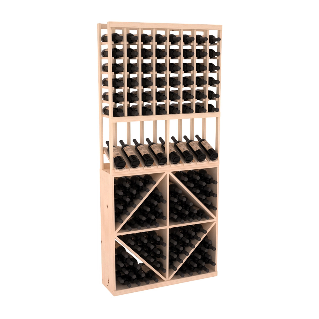 InstaCellar 8 Column High Reveal / 96 Bin Combo – Ponderosa Pine / Unstained