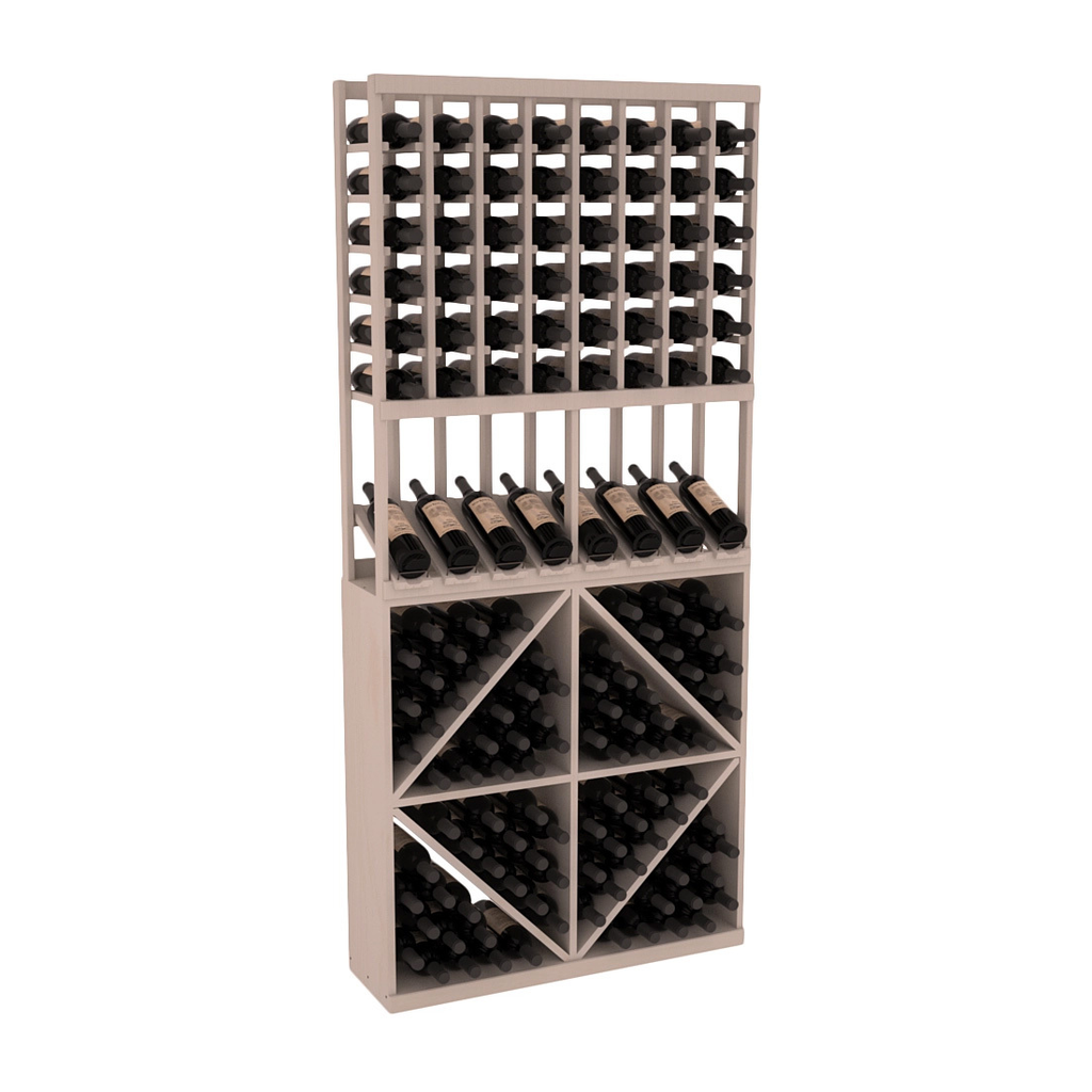InstaCellar 8 Column High Reveal / 96 Bin Combo – Ponderosa Pine / Greywash stained