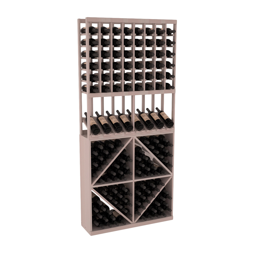 InstaCellar 8 Column High Reveal / 96 Bin Combo – Premium Redwood / Greywash stained