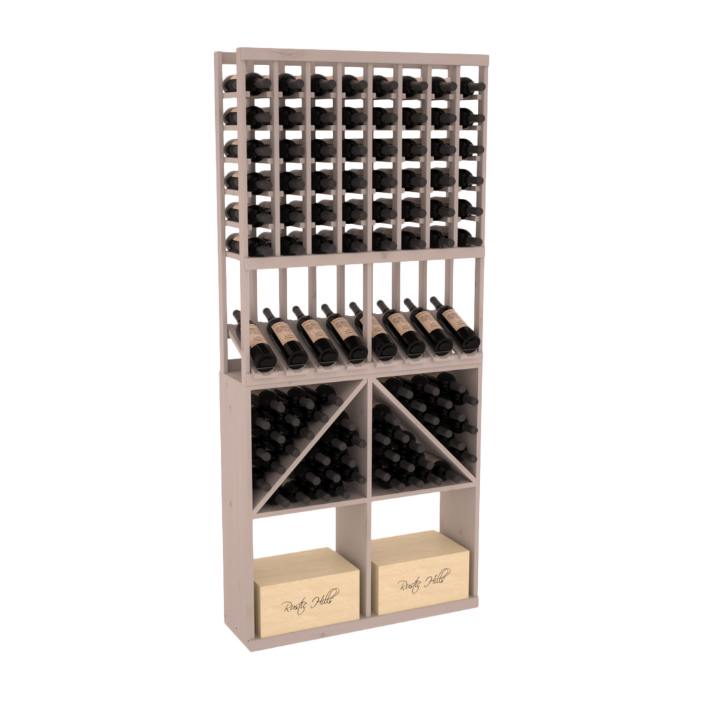 InstaCellar 8 Column High Reveal / 96 Bin /Case Combo – Premium Redwood / Walnut stained