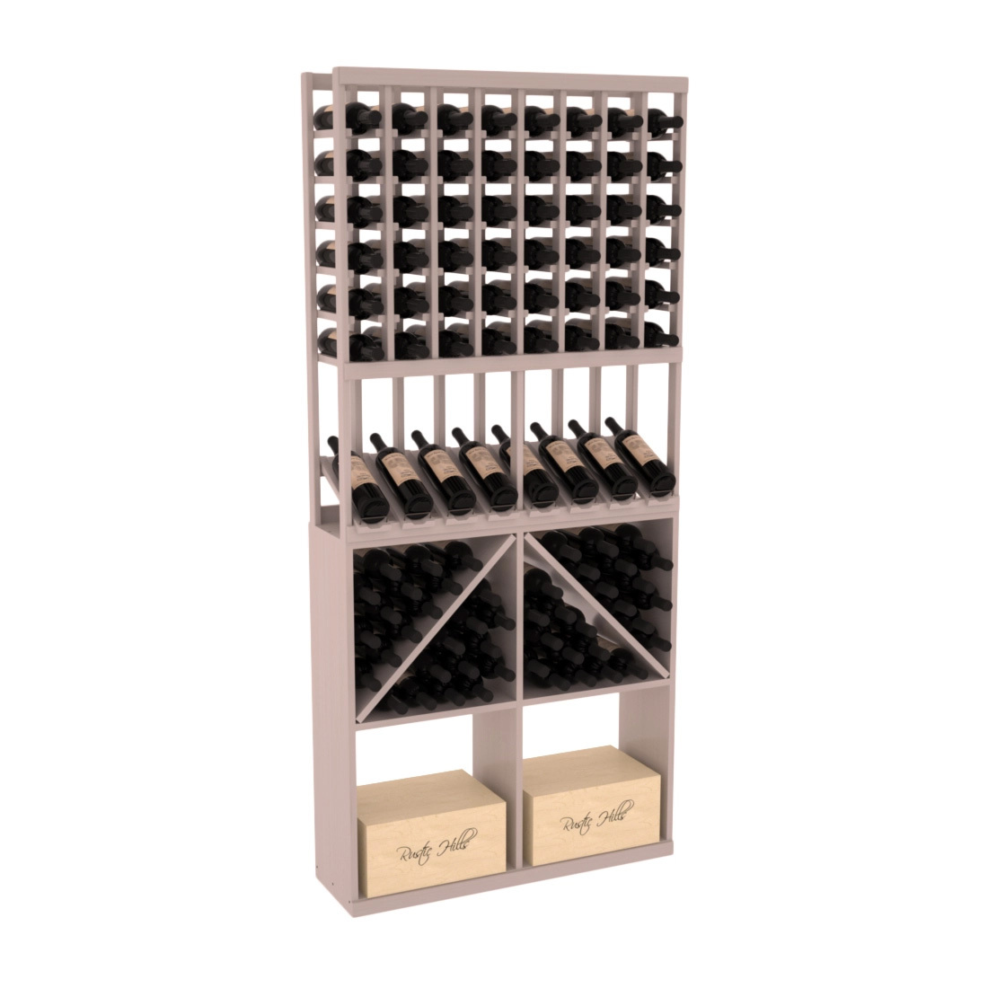 InstaCellar 8 Column High Reveal / 96 Bin /Case Combo – Ponderosa Pine / Unstained