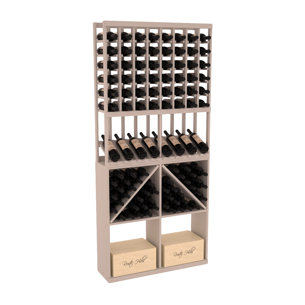 InstaCellar 8 Column High Reveal / 96 Bin /Case Combo – Knotty Alder / Cherry stained