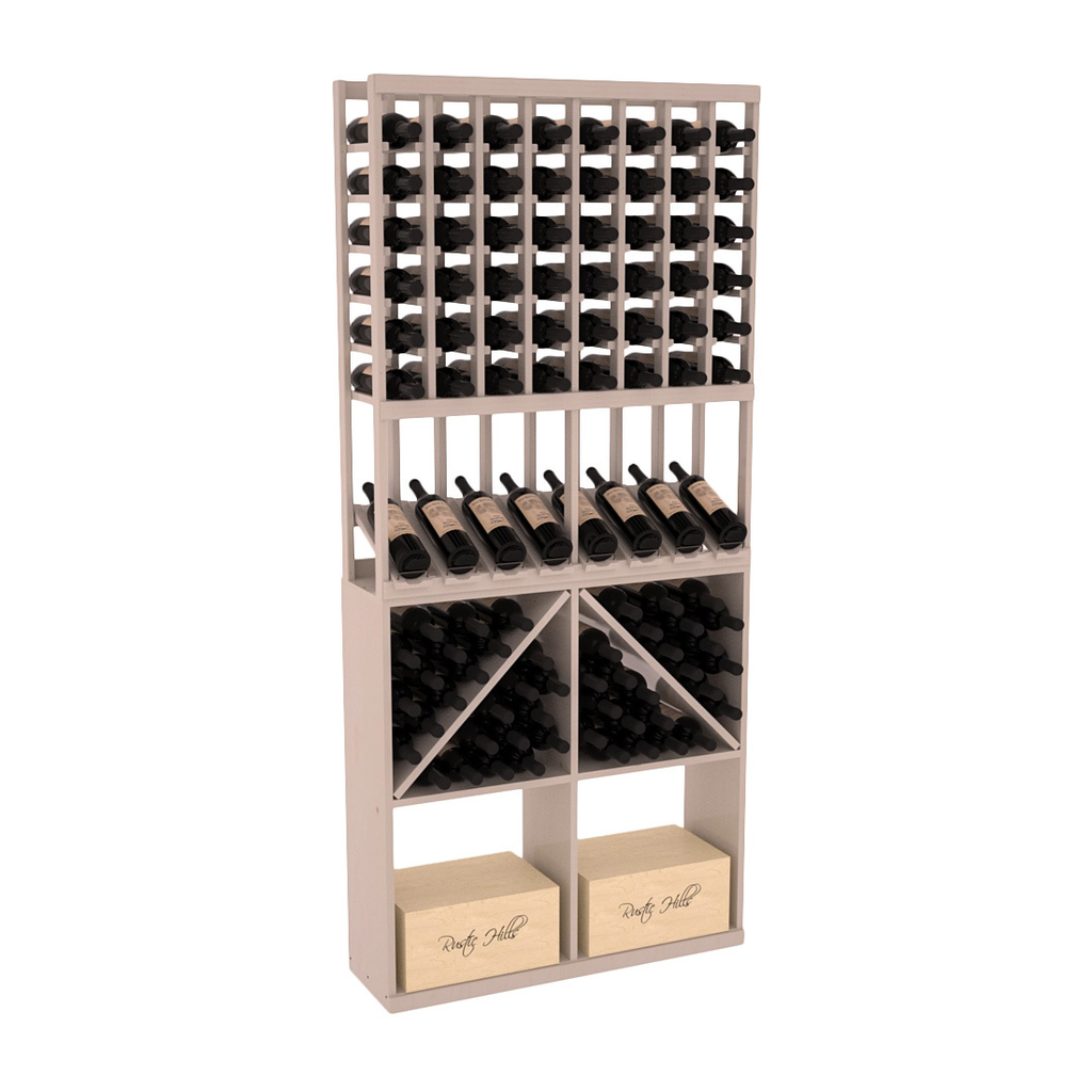 InstaCellar 8 Column High Reveal / 96 Bin /Case Combo – Knotty Alder / Cherry stained
