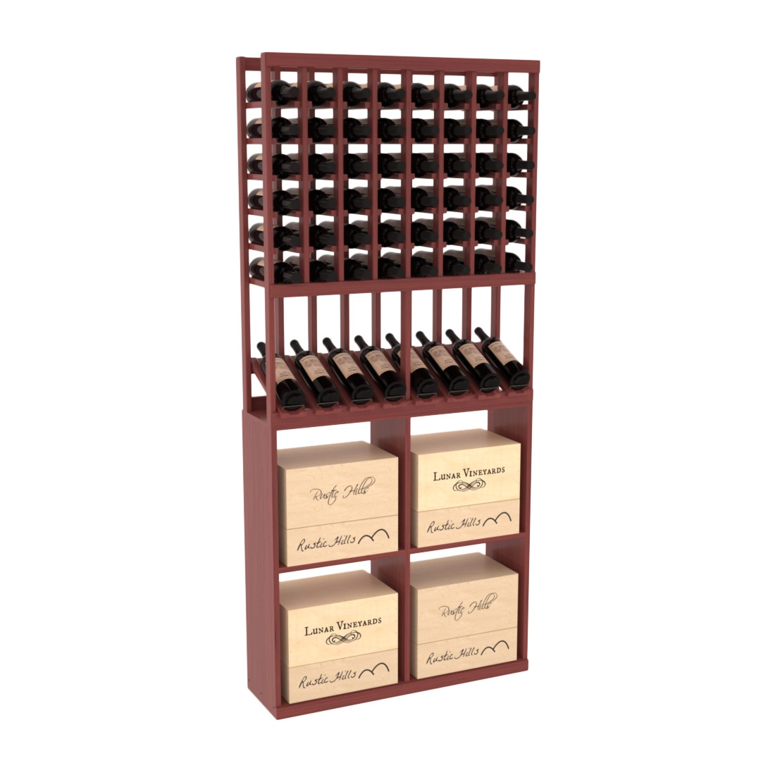 InstaCellar 8 Column High Reveal / 96 Case Combo – Premium Redwood / Greywash stained