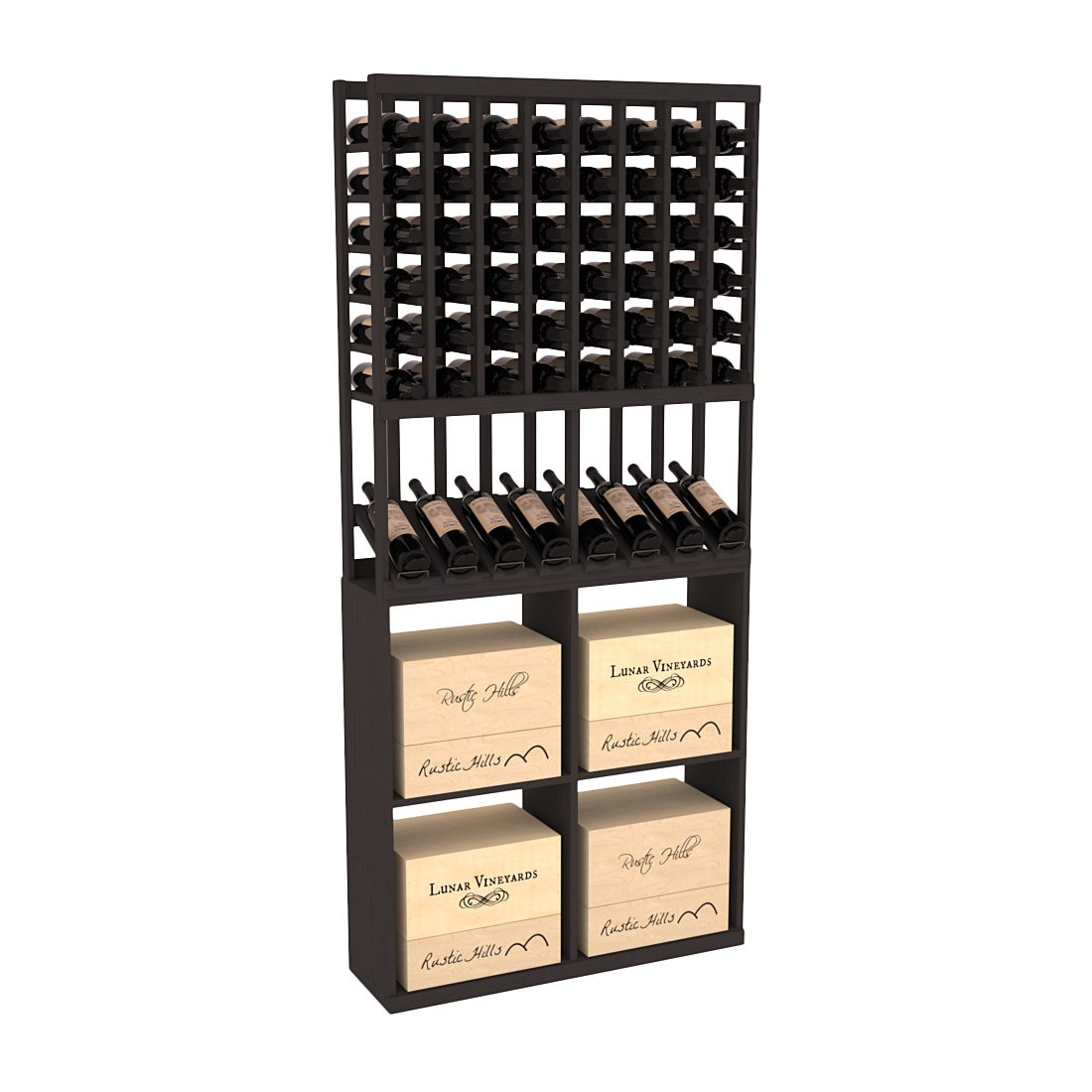 InstaCellar 8 Column High Reveal / 96 Case Combo – Knotty Alder / Unstained