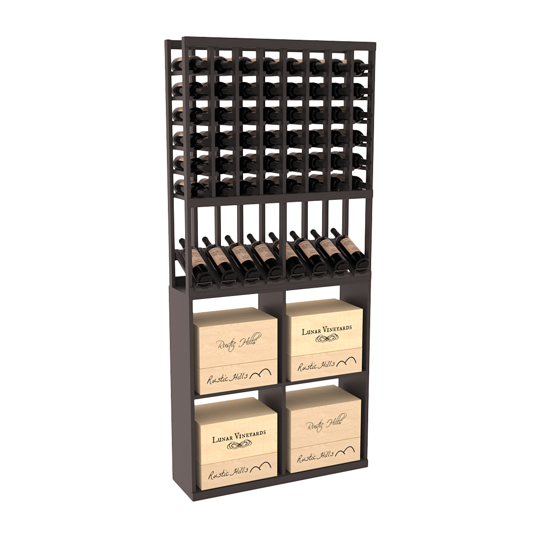 InstaCellar 8 Column High Reveal / 96 Case Combo – Knotty Alder / Unstained