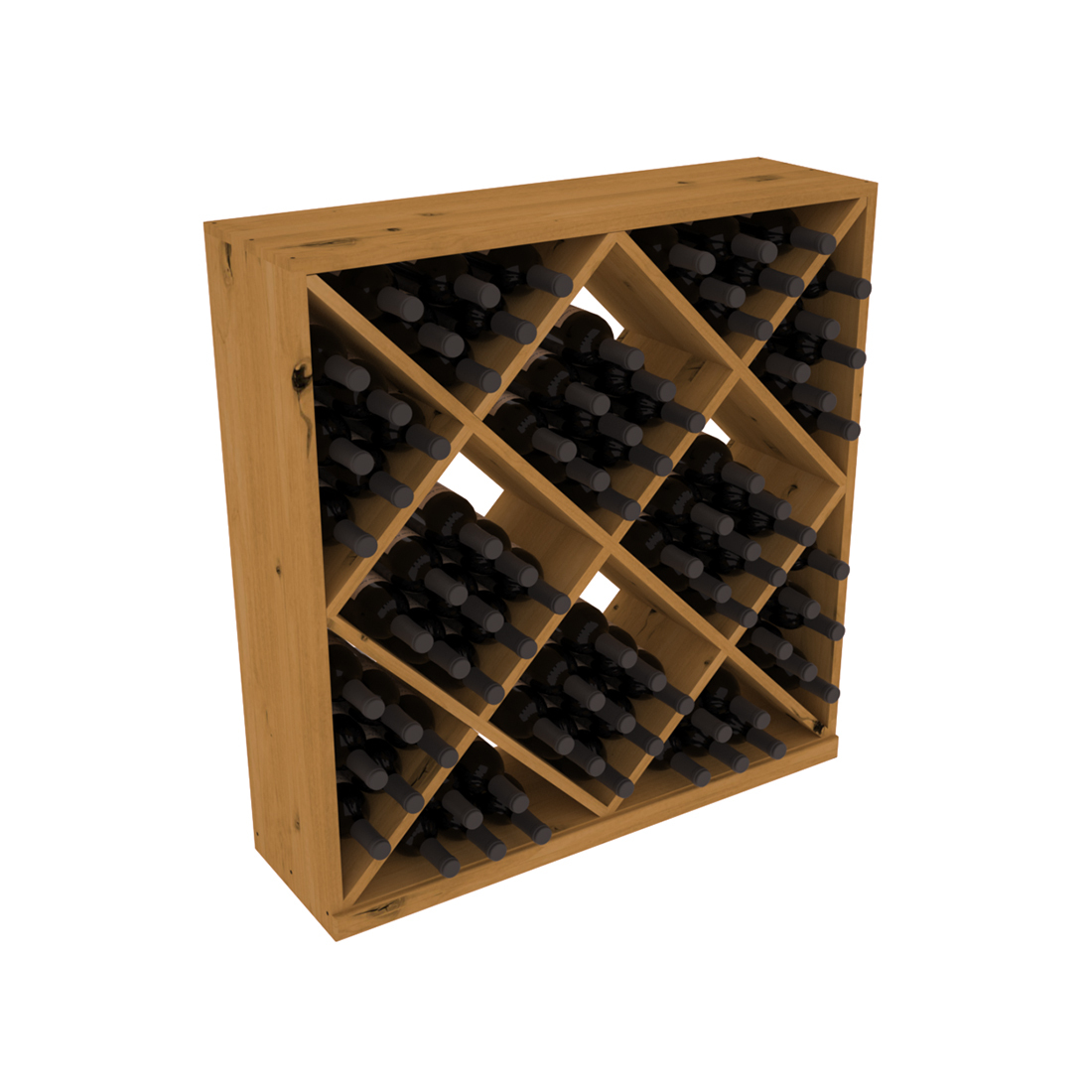 InstaCellar Diamond Cube Bin – Knotty Alder / Oak stained