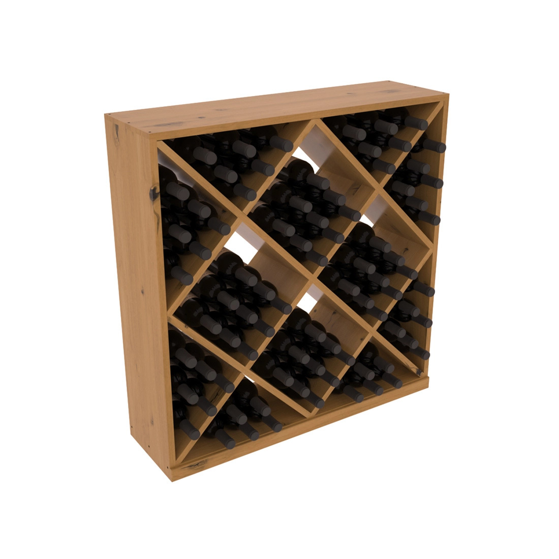 InstaCellar Diamond Cube Bin – Knotty Alder / Oak stained