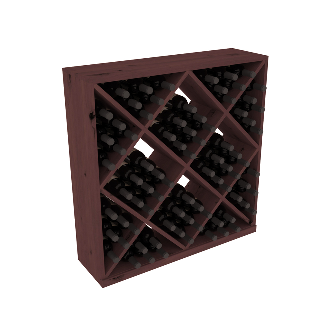 InstaCellar Diamond Cube Bin – Knotty Alder / Walnut stained