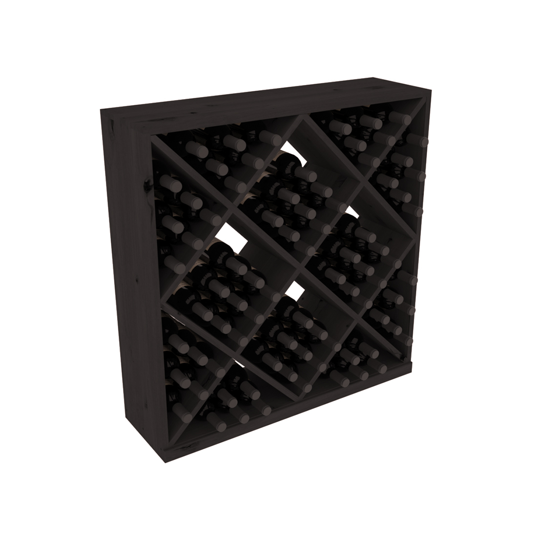 InstaCellar Diamond Cube Bin – Knotty Alder / Black stained