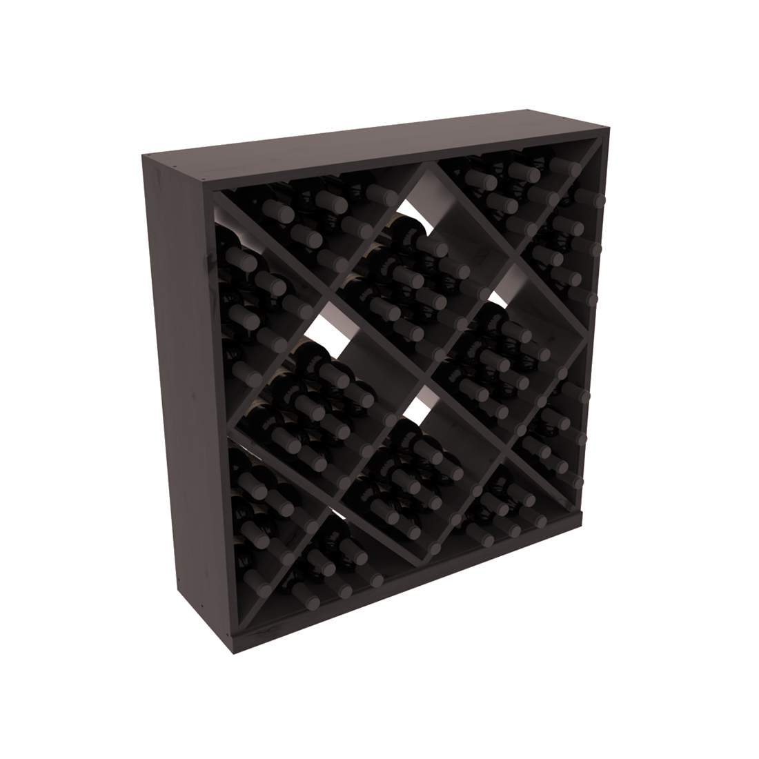 InstaCellar Diamond Cube Bin – Knotty Alder / Black stained