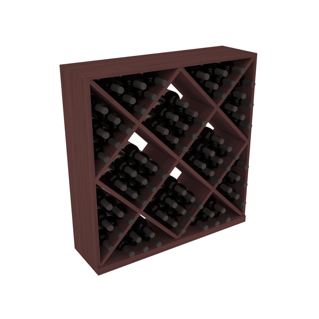 InstaCellar Diamond Cube Bin – Grand Mahogany / Walnut stained