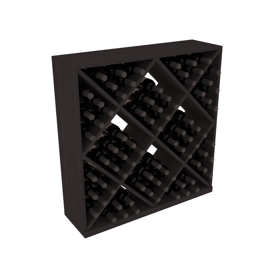 InstaCellar Diamond Cube Bin – Grand Mahogany / Black stained