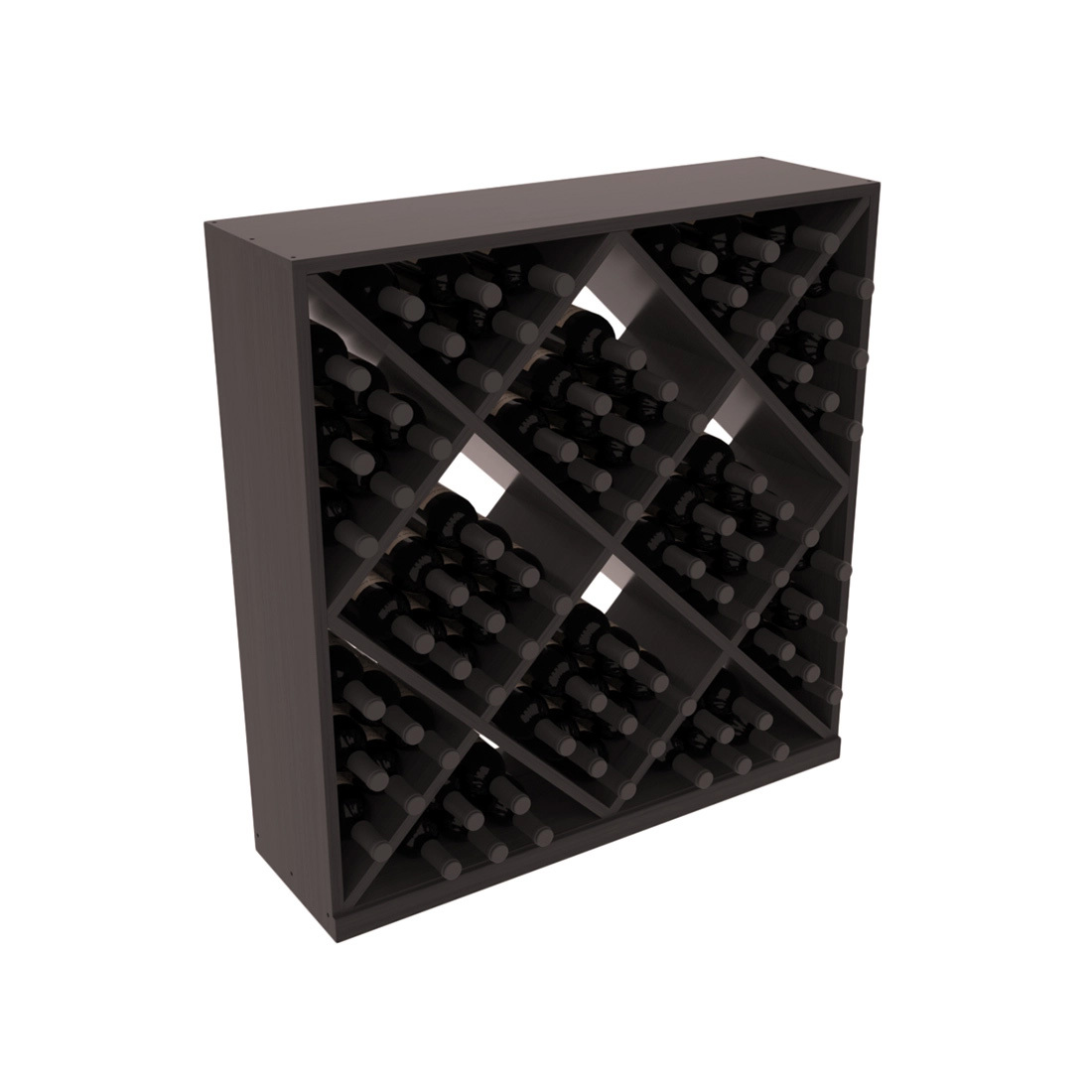 InstaCellar Diamond Cube Bin – Grand Mahogany / Black stained