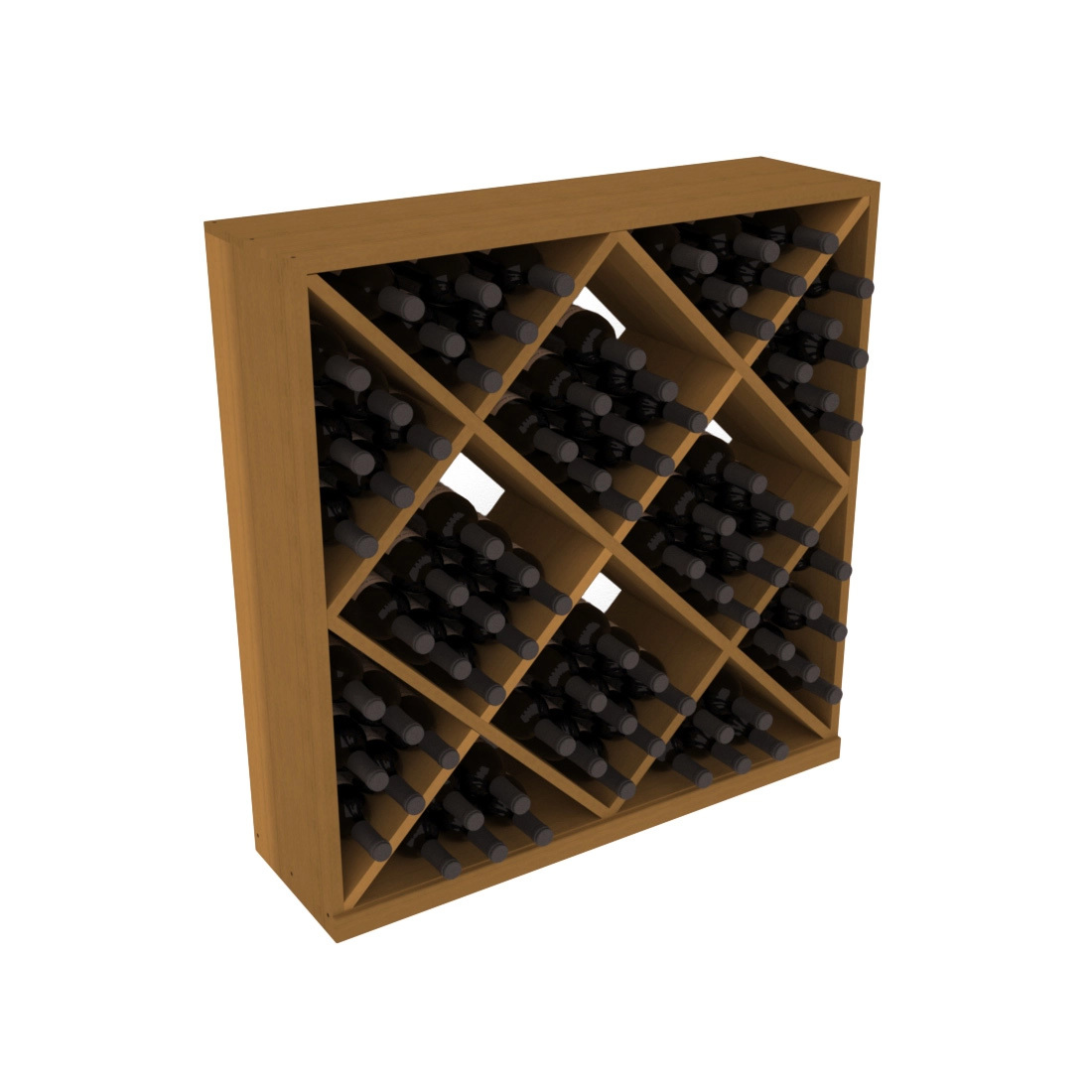 InstaCellar Diamond Cube Bin – Premium Redwood / Oak stained