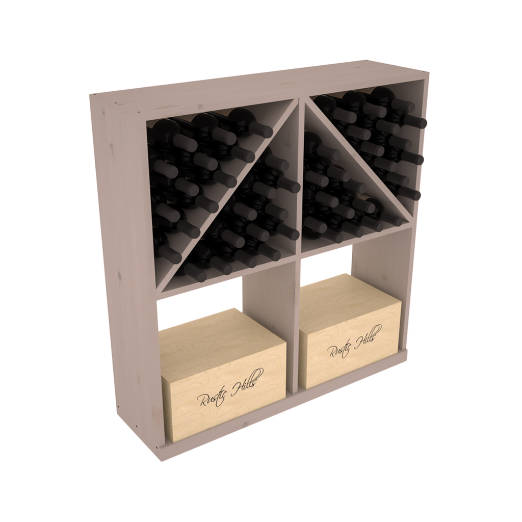 InstaCellar Solid Case/Bottle Bin – Knotty Alder / Greywash stained