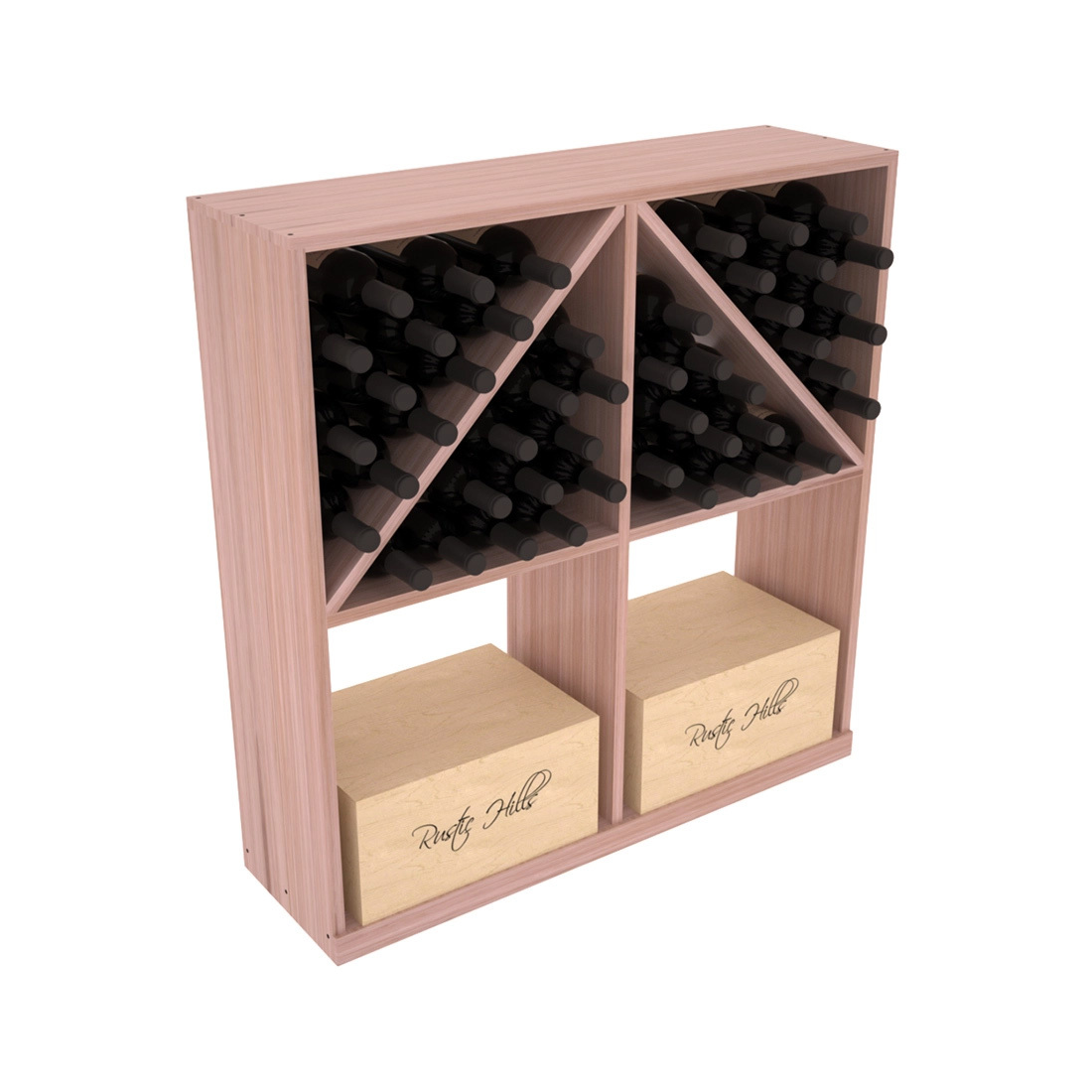 InstaCellar Solid Case/Bottle Bin – Grand Mahogany / Unstained