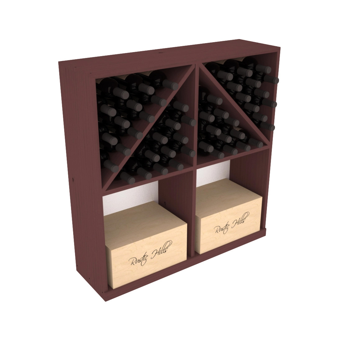 InstaCellar Solid Case/Bottle Bin – Ponderosa Pine / Walnut stained