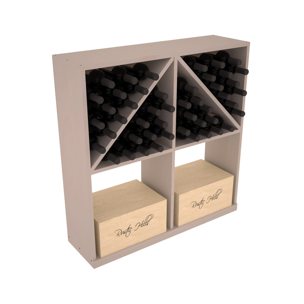 InstaCellar Solid Case/Bottle Bin – Ponderosa Pine / Greywash stained