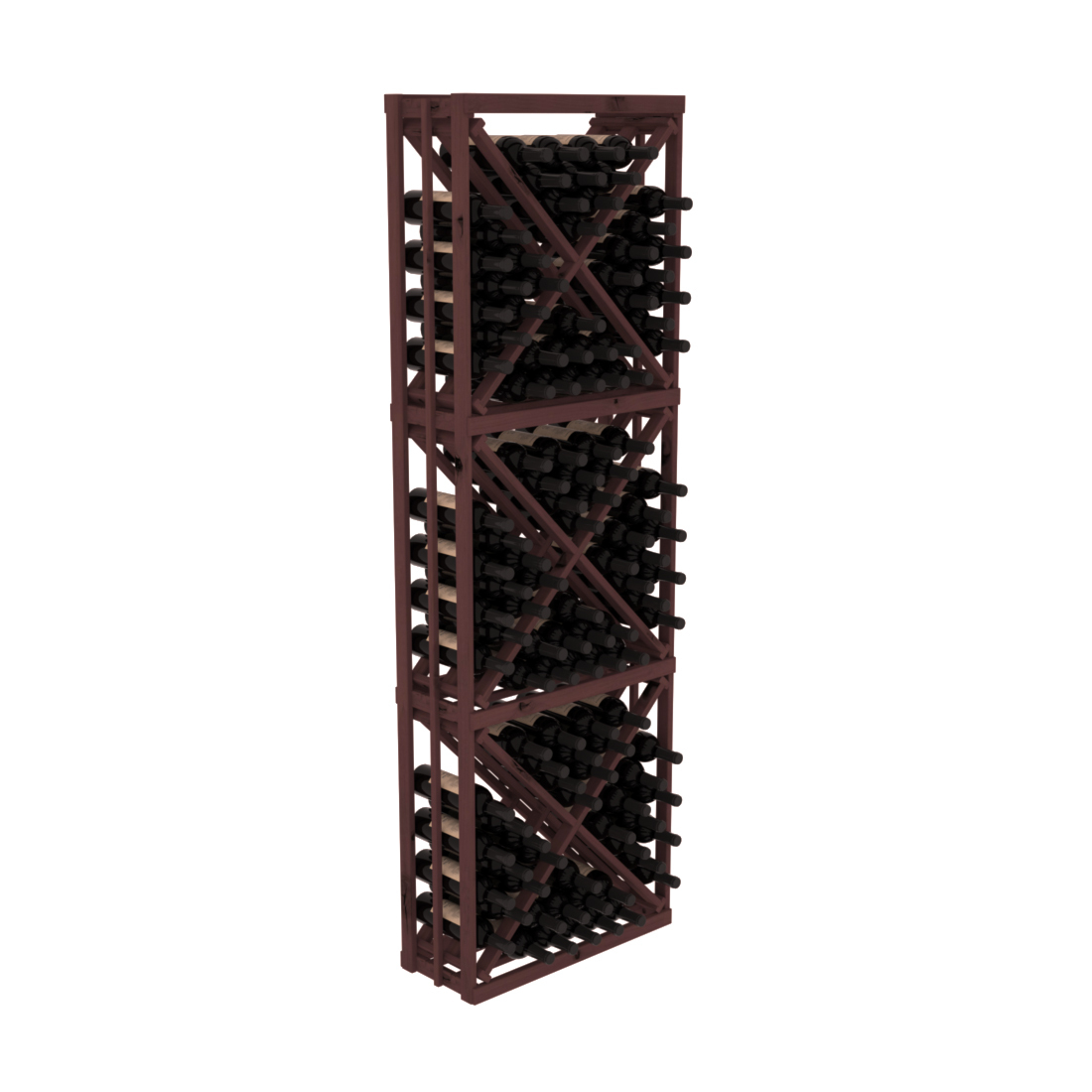 InstaCellar Full Height Diamond Bin – Knotty Alder / Walnut stained