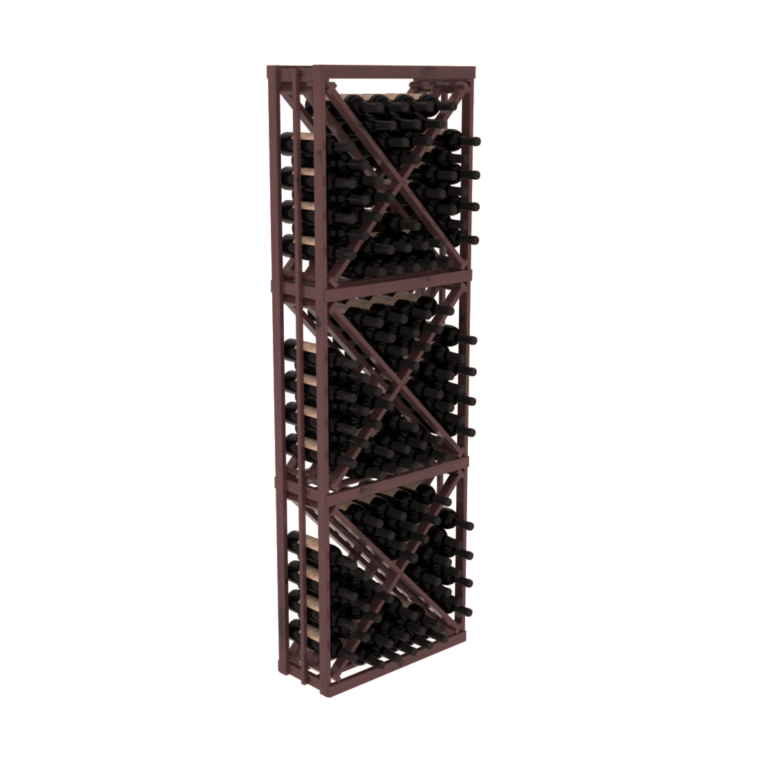 InstaCellar Full Height Diamond Bin – Knotty Alder / Walnut stained