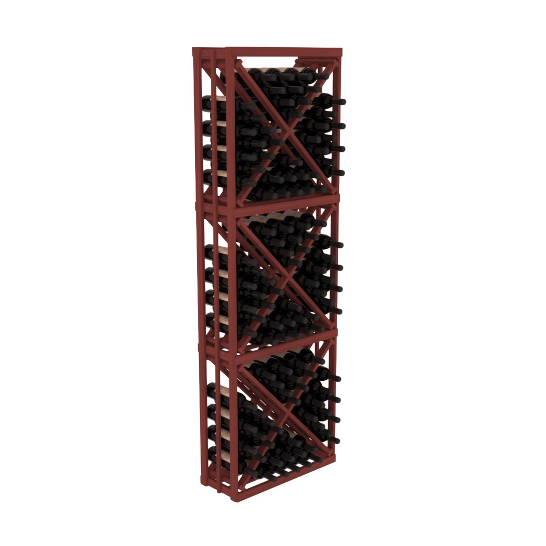 InstaCellar Full Height Diamond Bin – Grand Mahogany / Cherry stained