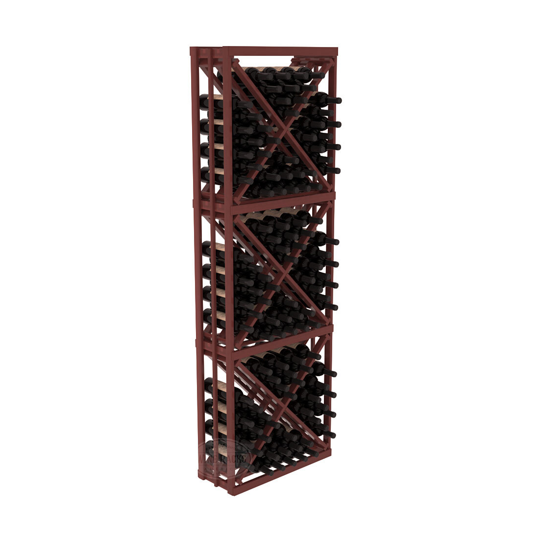 InstaCellar Full Height Diamond Bin – Premium Redwood / Cherry stained