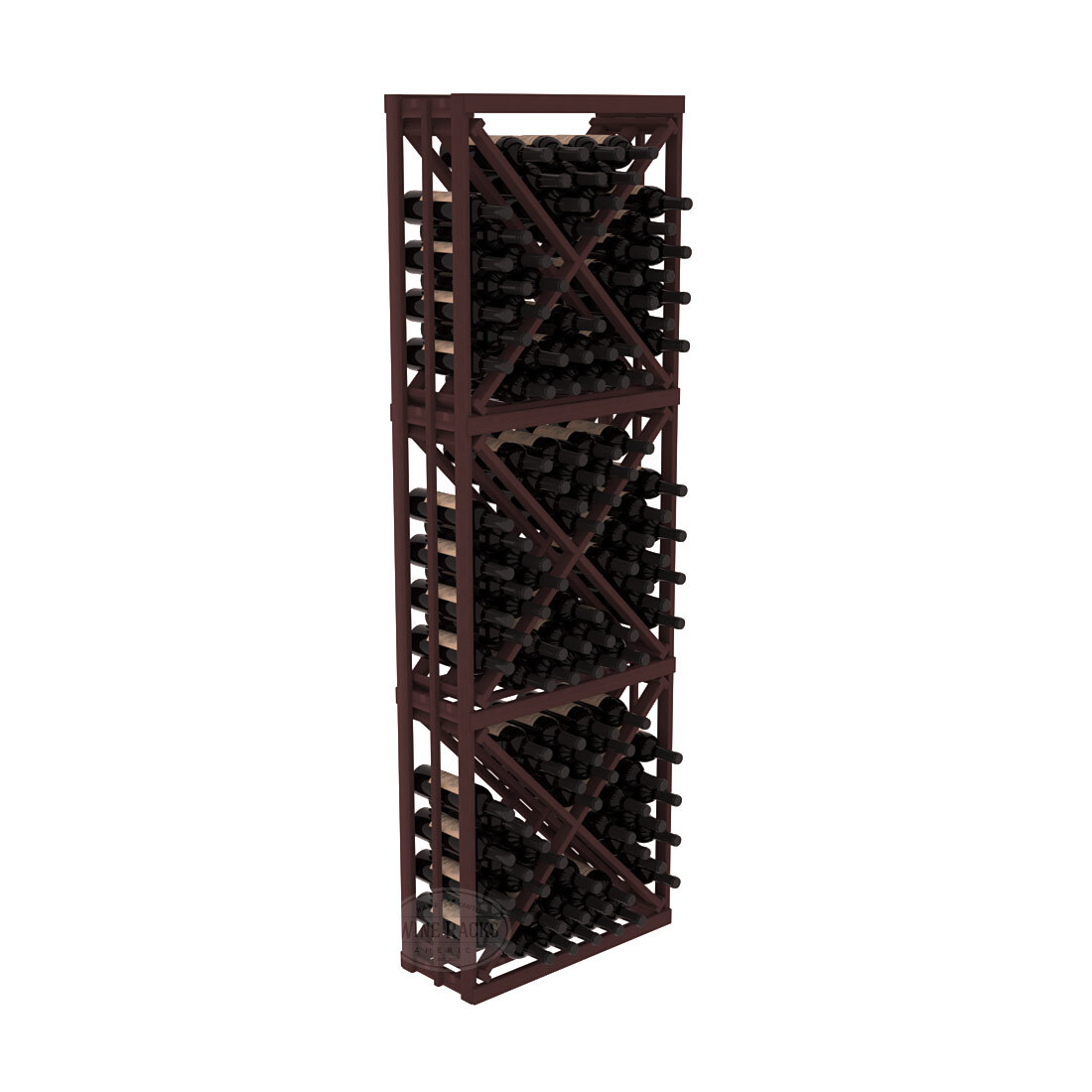 InstaCellar Full Height Diamond Bin – Premium Redwood / Walnut stained