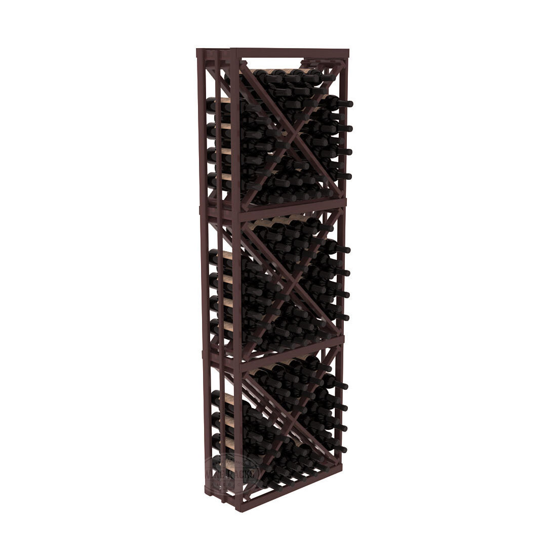 InstaCellar Full Height Diamond Bin – Premium Redwood / Walnut stained