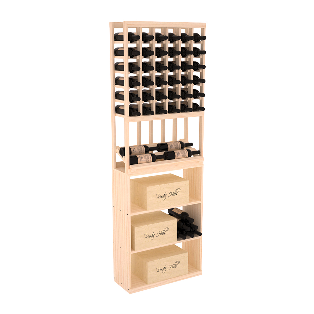 InstaCellar 6 Column Side Display / Case Bin Combo – Ponderosa Pine / Unstained