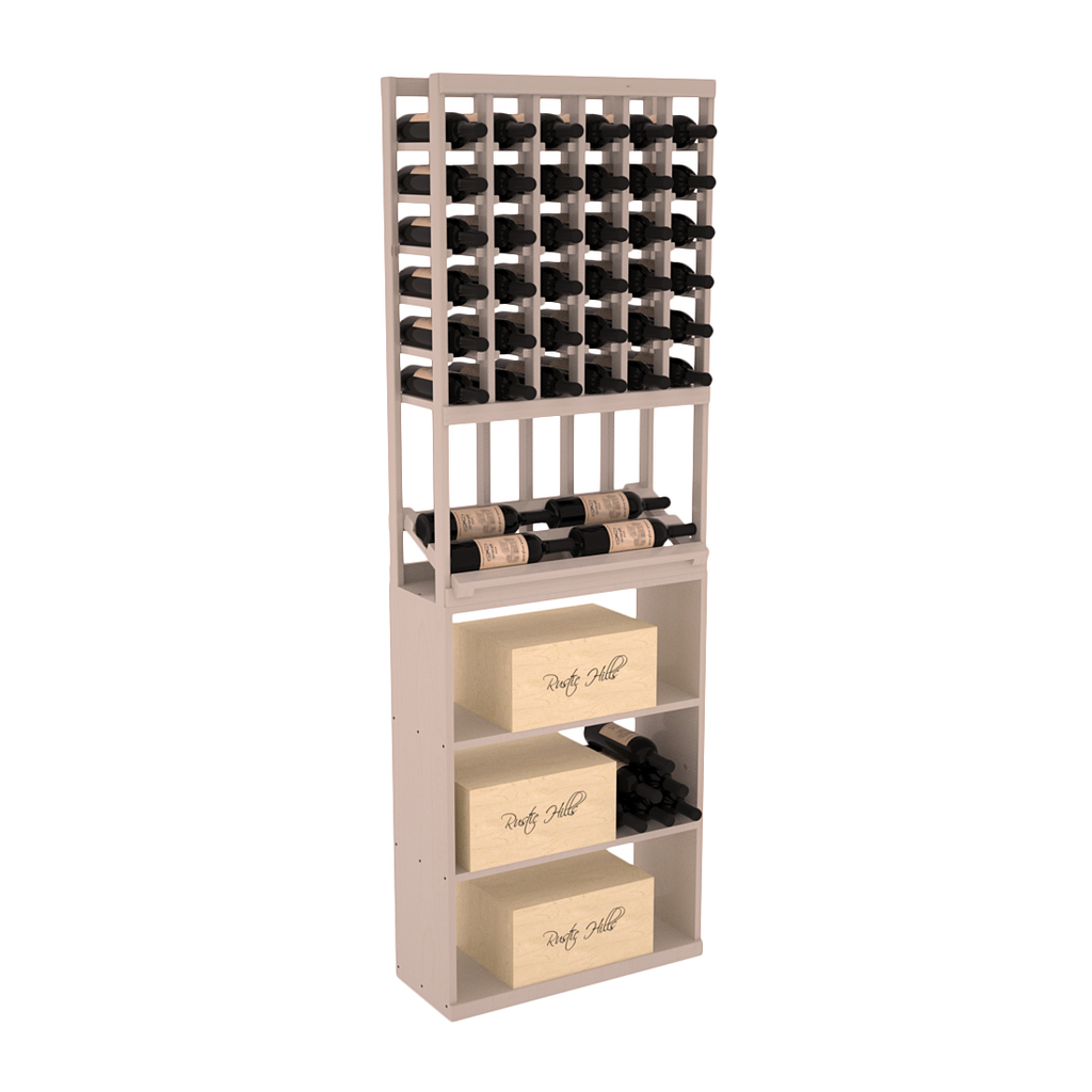 InstaCellar 6 Column Side Display / Case Bin Combo – Ponderosa Pine / Greywash stained