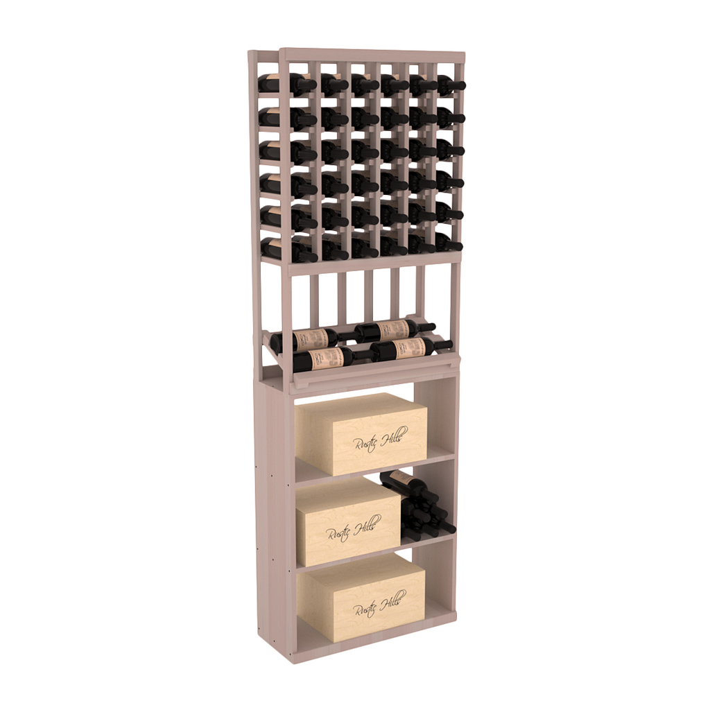 InstaCellar 6 Column Side Display / Case Bin Combo – Premium Redwood / Greywash stained
