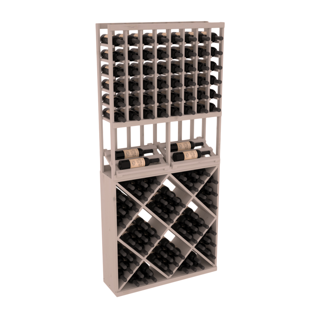 InstaCellar 8 Column Side Display / 82 Cube Combo – Knotty Alder / Greywash stained
