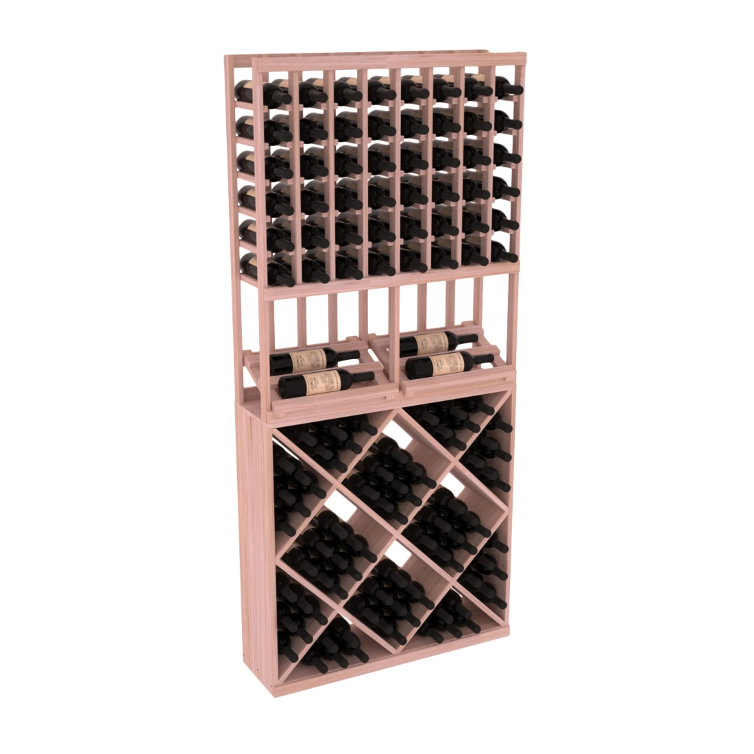 InstaCellar 8 Column Side Display / 82 Cube Combo – Grand Mahogany / Unstained