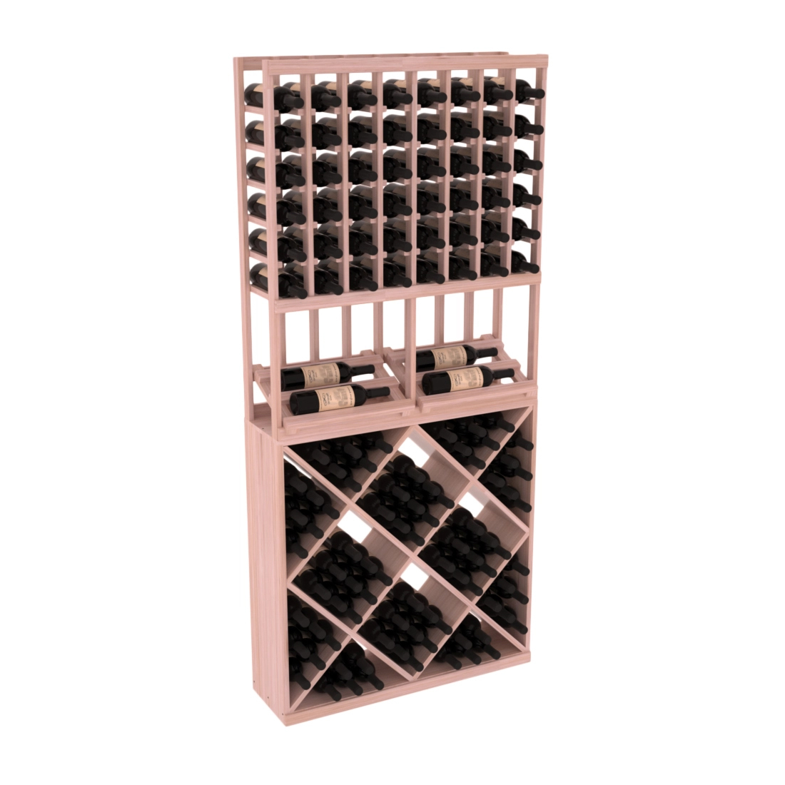 InstaCellar 8 Column Side Display / 82 Cube Combo – Grand Mahogany / Unstained